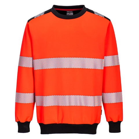 Portwest PW379 Sweatshirt – Rot/Schwarz – bequem & sichtbar