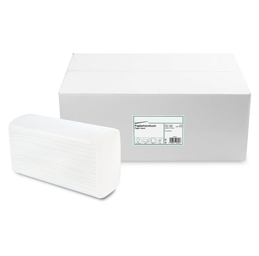 Asciugamani di carta, piegatura a Z, 2 strati, bianco brillante in cellulosa, 20,6 x 24 cm, 3.750 fogli