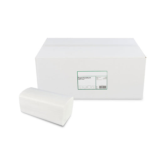 Asciugamani di carta, V-piegatura, 2 strati, 100% cellulosa bianca, 21 x 21 cm, pallet con 32 cartoni da 4000 pezzi