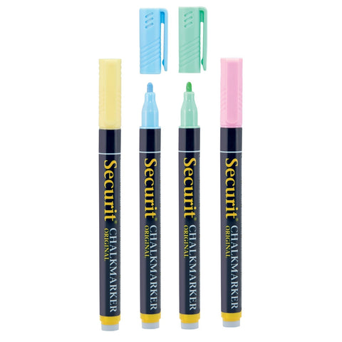 Securit® Kreidemarker, 1-2mm, 4er-Set, Pastellfarben