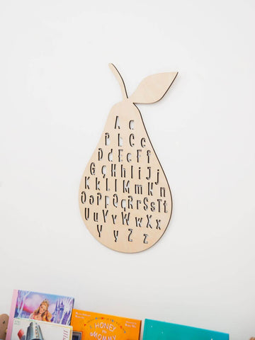 wooden alphabet decor