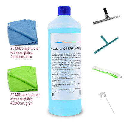 Profi-Reinigungsset Glas und Spiegel
