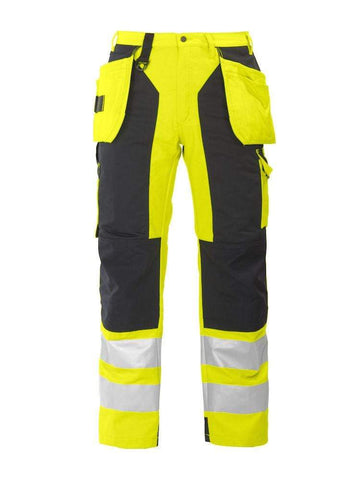 Projob Herren Warnschutz-Hose mit extra verstärktem Kniebereich