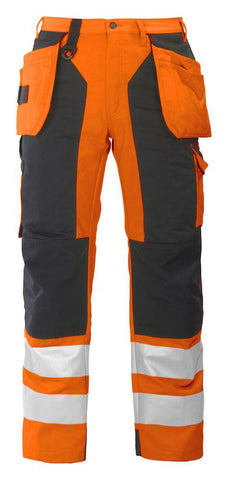 Projob Herren Warnschutz-Hose mit extra verstärktem Kniebereich
