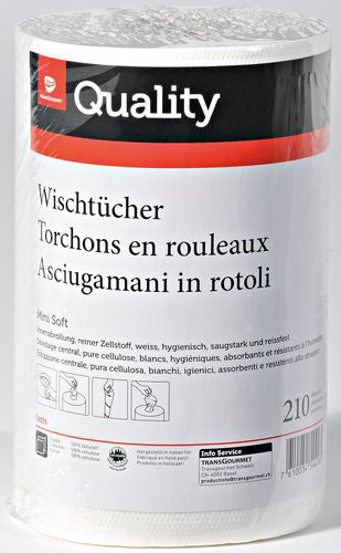 QUALITY Wischtücher soft mini 993340 2-lagig, 6 Rollen à 211 Blatt