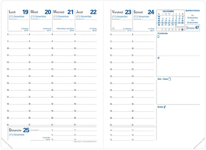 QUO-VADIS Agenda Randonnee Club 2025 003681Q 1W/2S hellblau FR 9x12.5cm
