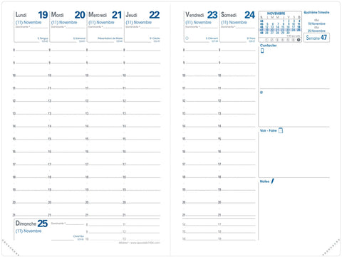 QUO-VADIS Agenda Club Affaires 2025 004116Q 1W/2S schwarz FR 10x15cm