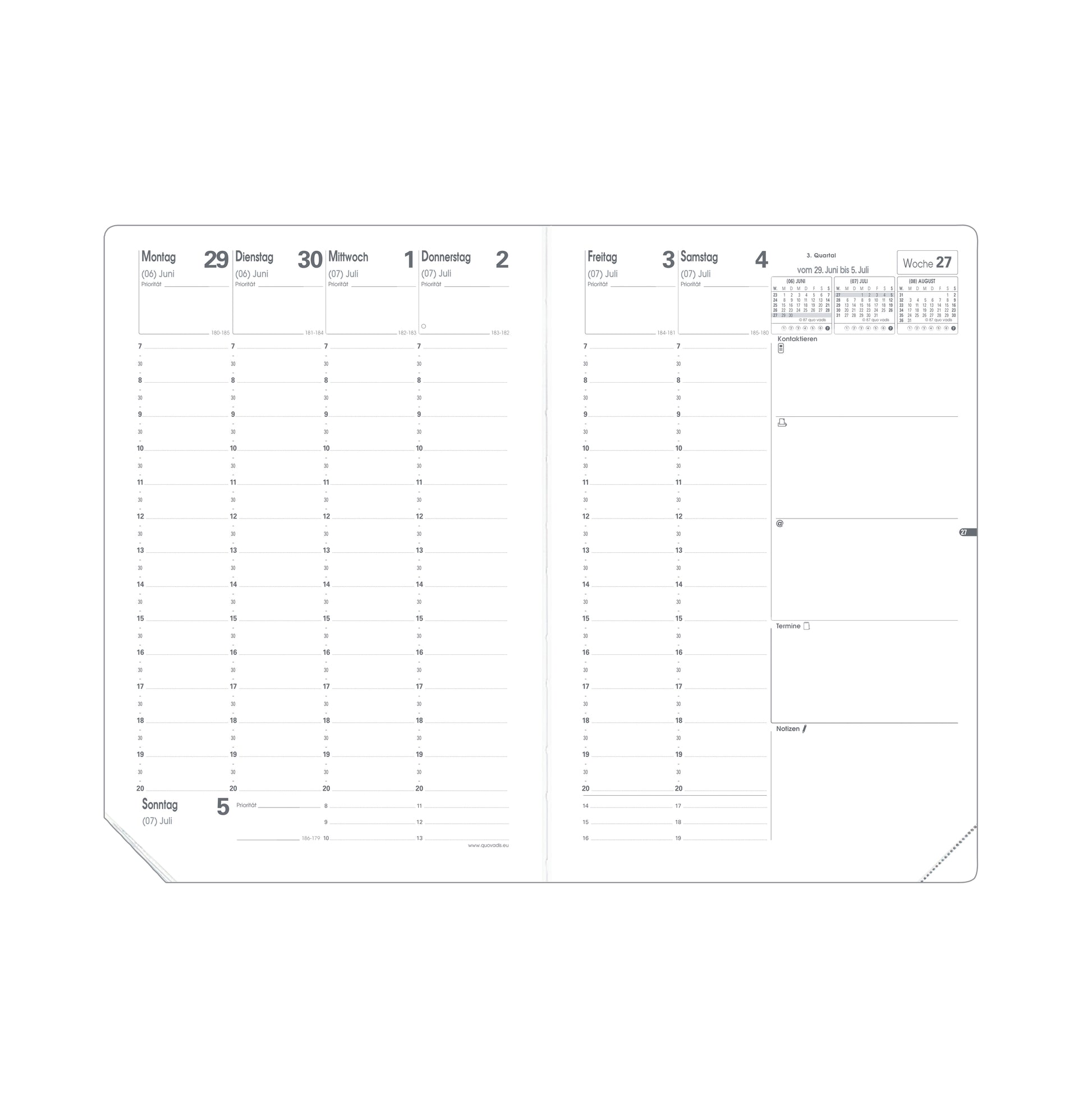 QUO-VADIS Ersatzinhalt Minister 2025 015006Q 1W/2S Impala/Soho 16x27cm