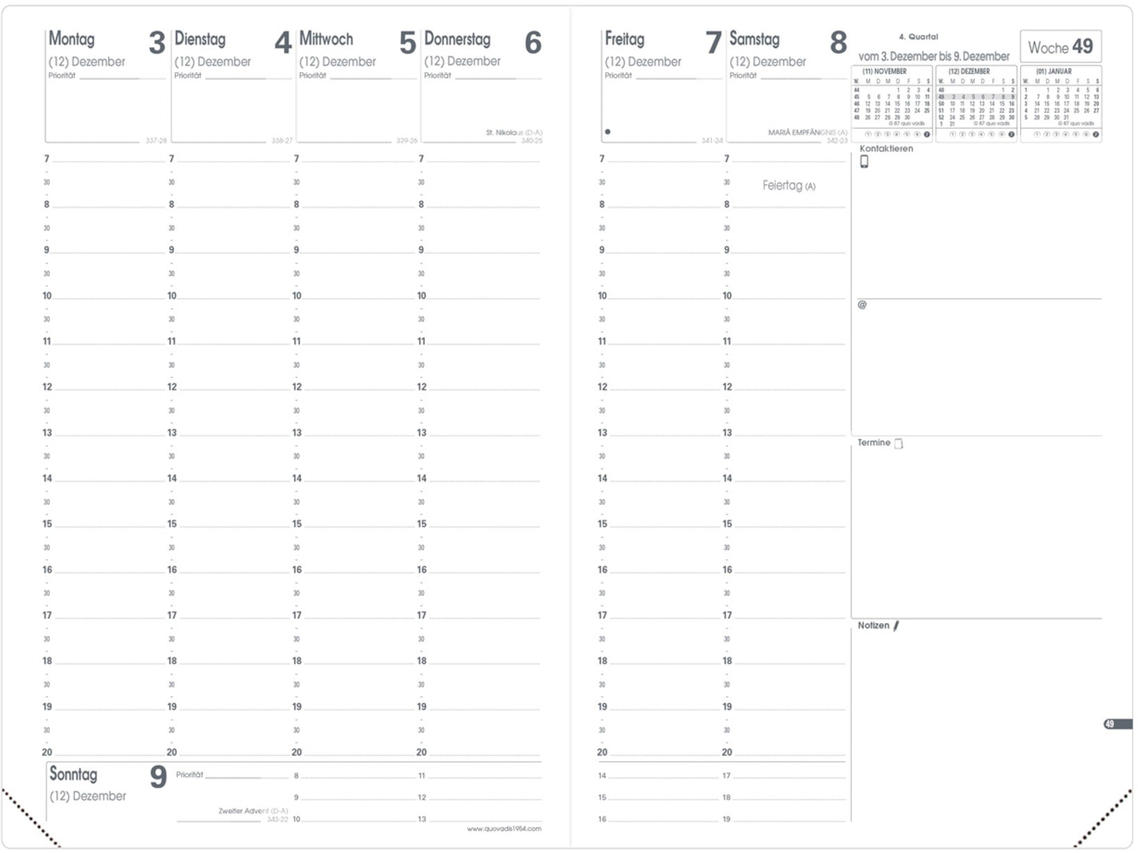 QUO-VADIS Ersatzinhalt+ Minister 2025 015016Q 1W/2S Impala/Soho 16x24cm