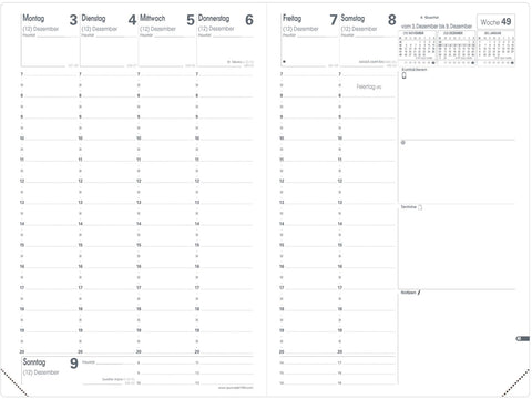 QUO-VADIS Agenda Impala Minister 2025 015091Q 1W/2S schwarz DE 16x24cm