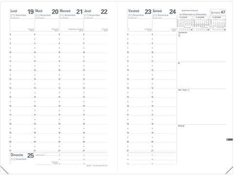 QUO-VADIS Agenda Ministre Club 2025 0151012Q 1W/2S stahlblau FR 16x24cm