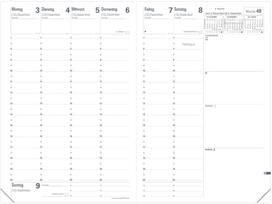 QUO-VADIS Agenda Soho Minister 2025 015385Q 1W/2S schwarz DE 16x24cm