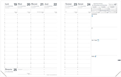 QUO-VADIS Agenda Impala Presint 2025 016097Q 1W/2S schwarz FR 21x27cm