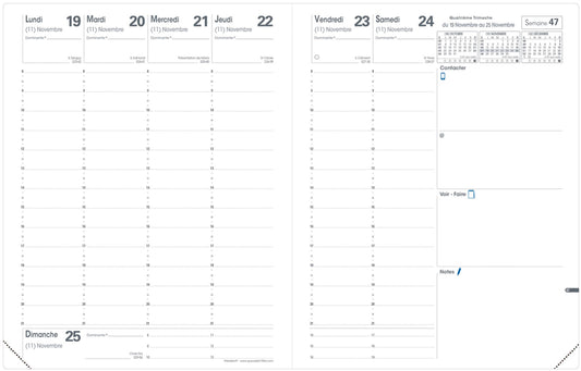 QUO-VADIS Agenda Club Presint 2025 016100Q 1W/2S rot FR 21x27cm