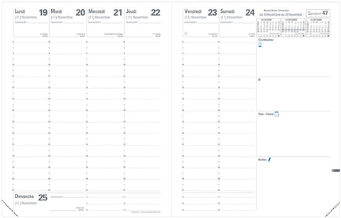 QUO-VADIS Agenda Club Presint 2025 016100Q 1W/2S rot FR 21x27cm