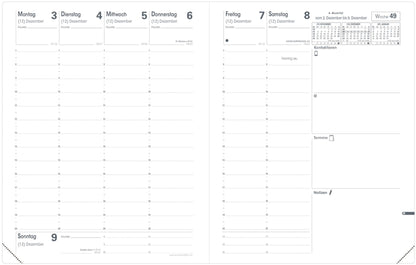 QUO-VADIS Agenda Pre 777 Soho 2025 016613Q 1W/2S stahlblau DE 21x27cm