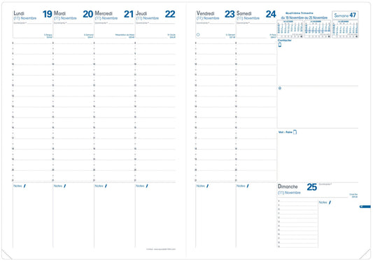QUO-VADIS Agenda Club Consul 2025 024077Q 1W/2S schwarz FR 21x29.7cm