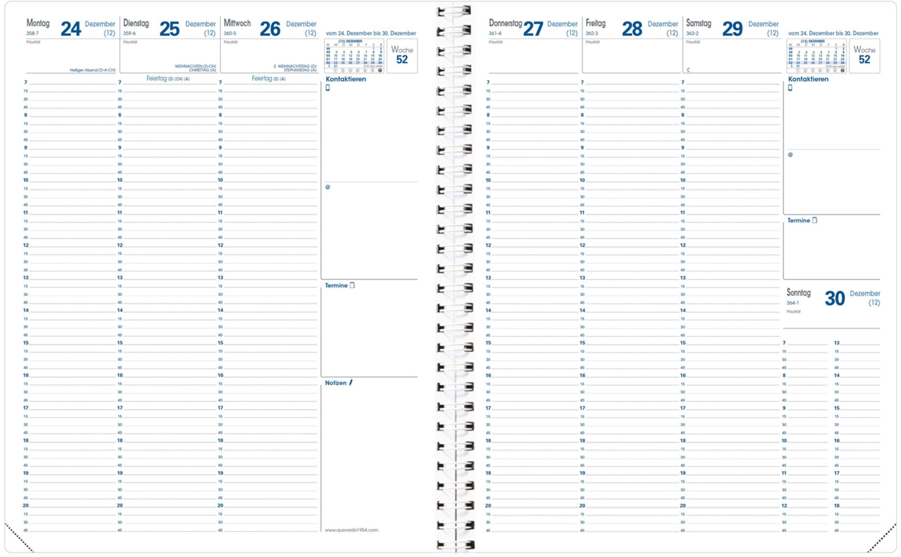 QUO-VADIS Agenda Impala Eureq. 2025 026031Q 1W/2S schwarz DE 24x30cm