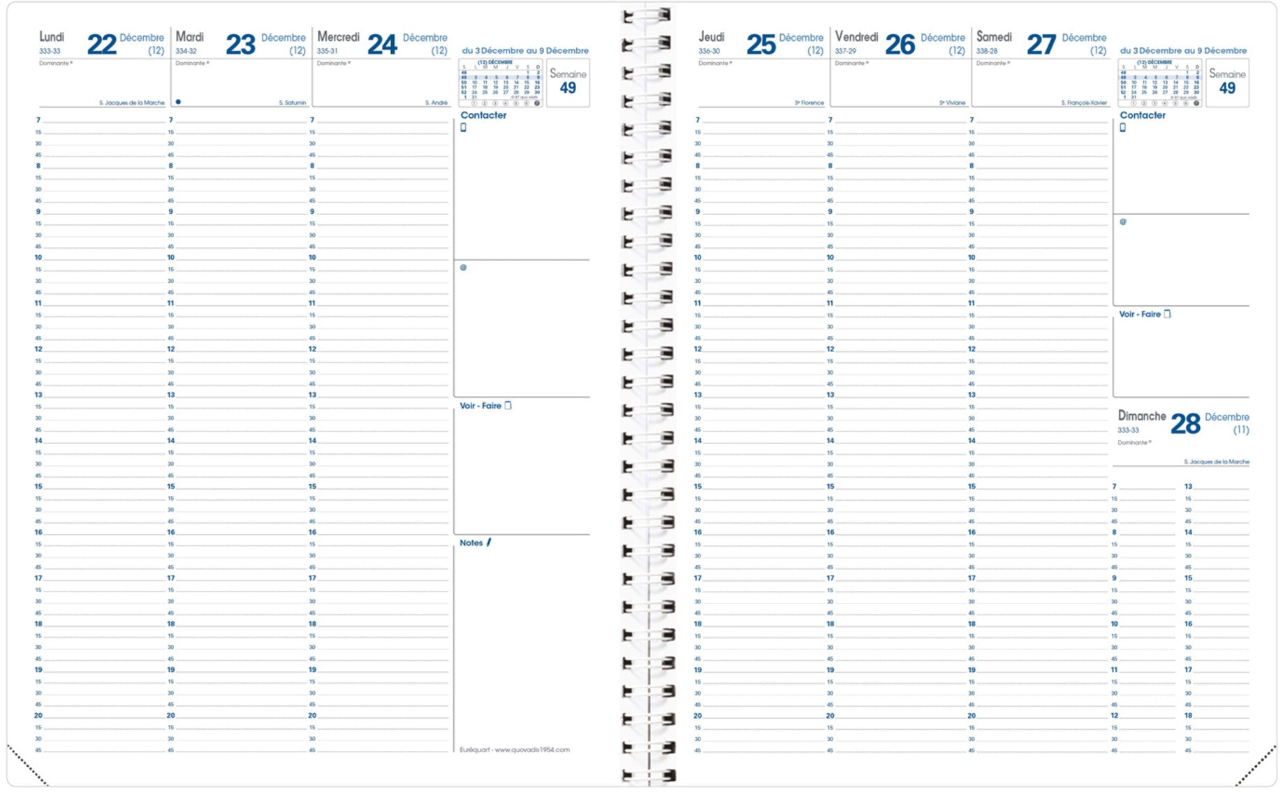 QUO-VADIS Agenda Impala Eureq. 2025 026036Q 1W/2S schwarz FR 24x30cm