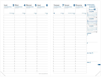 QUO-VADIS Agenda Impala H24/24 2025 027034Q 1W/2S schwarz FR 16x24cm