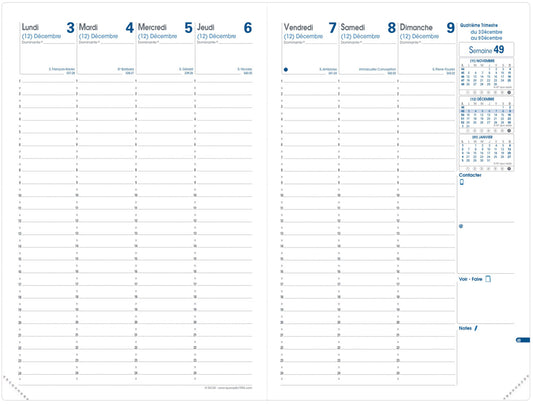 QUO-VADIS Agenda Impala H24/24 2025 027034Q 1W/2S schwarz FR 16x24cm