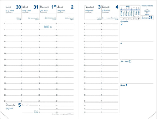 QUO-VADIS Universitaire Ersatz 24/25 028004Q 1W/2S 13M FR 10x15cm