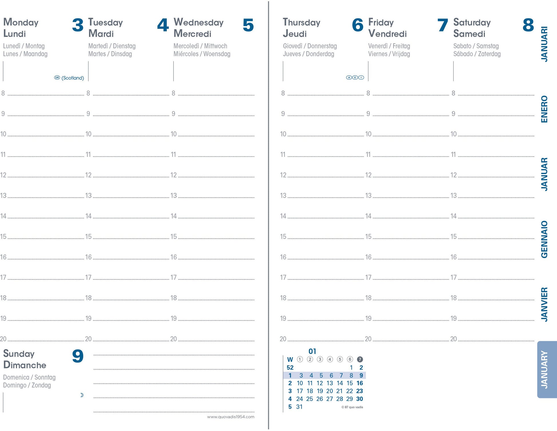 QUO-VADIS Universitaire R Equology 25/26 028818Q 1W/2S 13M rosa ML 10x15cm