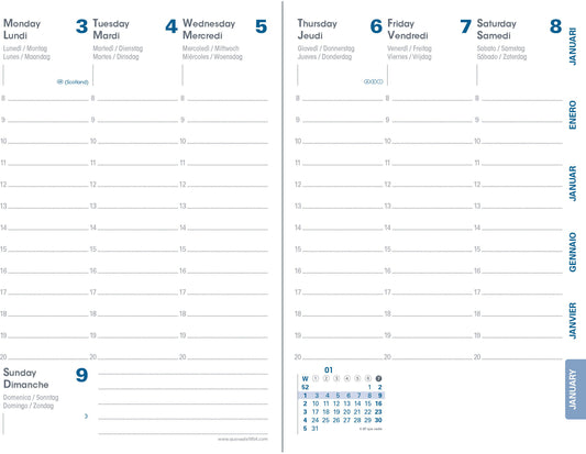 QUO-VADIS Universitaire R Equology 25/26 028818Q 1W/2S 13M rosa ML 10x15cm