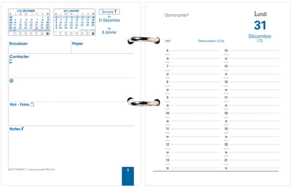 QUO-VADIS Agenda Bloc Planning 2025 032001Q 1T/1S schwarz FR 11.5x14.5cm