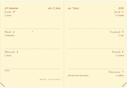 QUO-VADIS Agenda Soho Miniweek 2025 044294Q 1W/2S schwarz FR 7x10cm