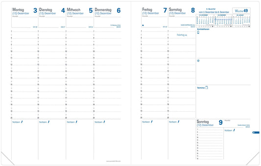 QUO-VADIS Ersatzinhalt Trinote 2025 048003Q 1W/2S Impala/Soho 18x24cm