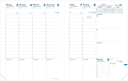 QUO-VADIS Agenda Soho Trinote 2025 048262Q 1W/2S schwarz DE 18x24cm