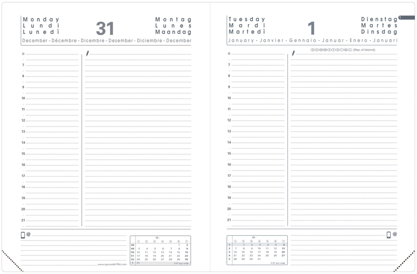 QUO-VADIS Agenda Impala ABP2 2025 051042Q 1T/1S schwarz FR 12x17cm