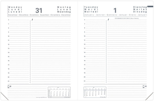 QUO-VADIS Agenda Impala ABP2 2025 051042Q 1T/1S schwarz FR 12x17cm