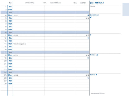 QUO-VADIS Agenda Impala Plain 2025 195033Q 1M/2S schwarz DE 10x15cm