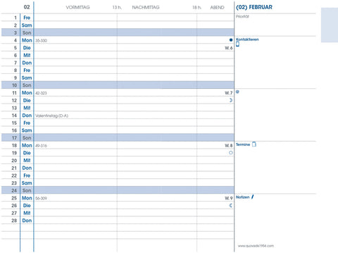 QUO-VADIS Agenda Impala Plain 2025 195033Q 1M/2S schwarz DE 10x15cm