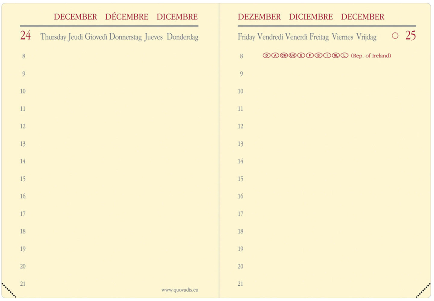 QUO-VADIS Agenda Impala Miniday 2025 209027Q 1T/1S schwarz ML 7x10cm