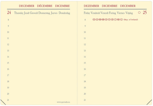 QUO-VADIS Agenda Impala Miniday 2025 209027Q 1T/1S schwarz ML 7x10cm