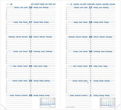QUO-VADIS Agenda Impala Silma 2025 216027Q 1W/1S schwarz ML 8.8x17cm