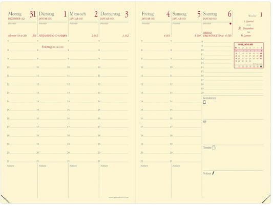 QUO-VADIS Agenda Impala Gesch.Pr. 2025 285302Q 1W/2S schwarz DE 10x15cm