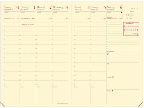 QUO-VADIS Agenda Impala Gesch.Pr. 2025 285302Q 1W/2S schwarz DE 10x15cm