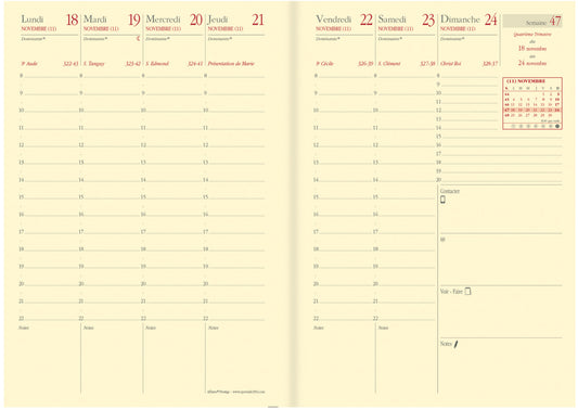 QUO-VADIS Agenda Soho Aff.Prest. 2025 285442Q 1W/2S schwarz FR 10x15cm