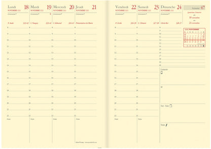 QUO-VADIS Agenda Soho Aff.Prest. 2025 285992Q 1W/2S stahlblau FR 10x15cm