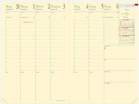 QUO-VADIS Ersatzinhalt Minis.Pre. 2025 286003Q 1W/2S Soho/Silk DE 16x24cm