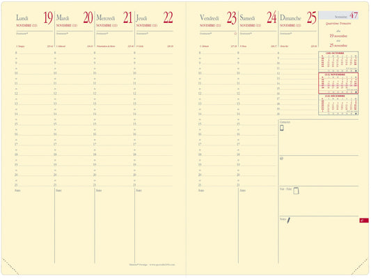 QUO-VADIS Agenda Soho Mini.Pres. 2025 286498Q 1W/2S rot FR 16x24cm