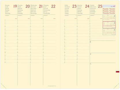 QUO-VADIS Agenda Minis. Prest. Silk 2025 286578Q 1W/2S türkis ML 16x24cm