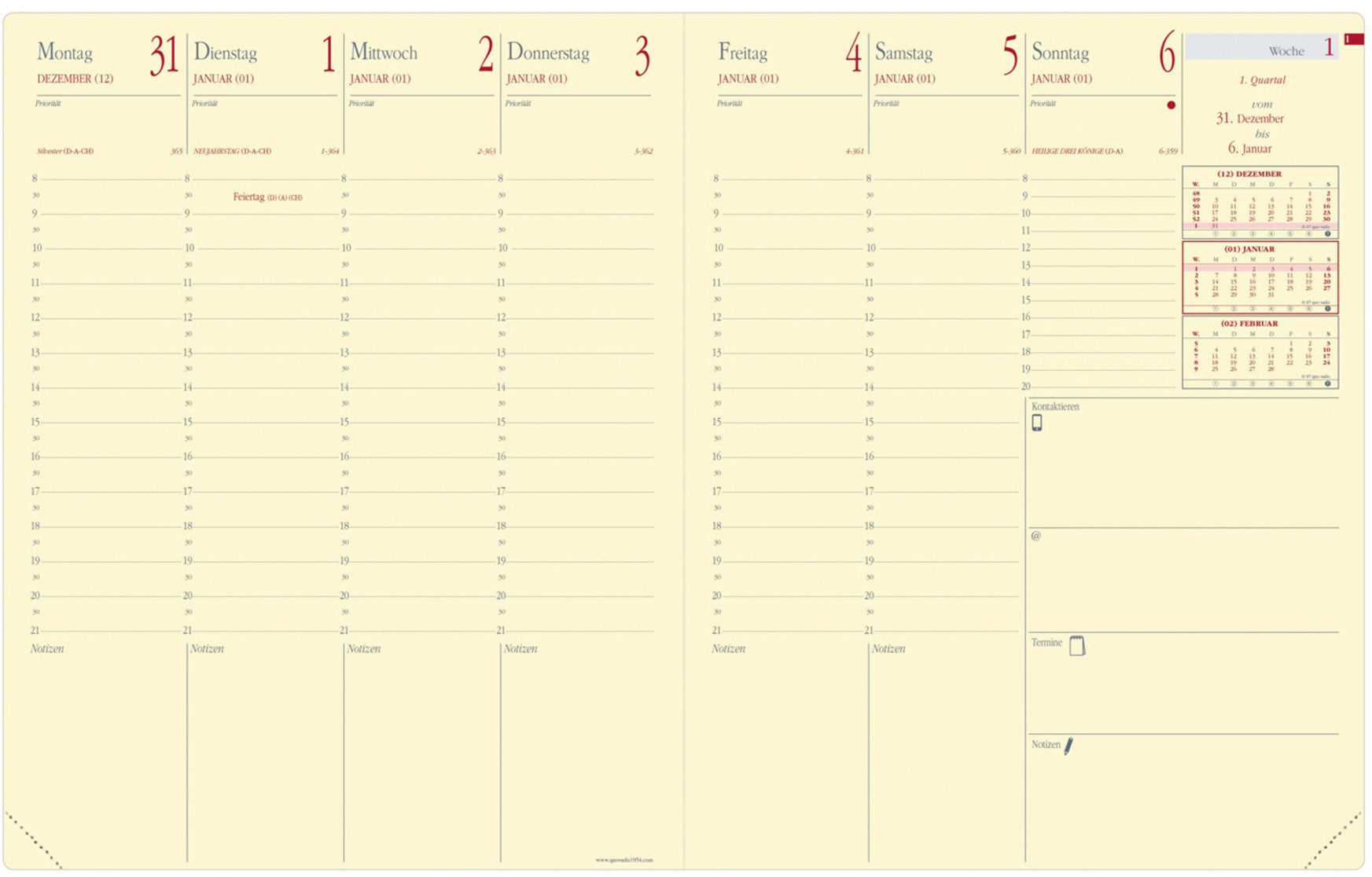 QUO-VADIS Ersatzinhalt PrePrest. 2025 287003Q 1W/2S Soho/Silk 21x27cm