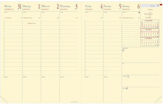 QUO-VADIS Ersatzinhalt PrePrest. 2025 287003Q 1W/2S Soho/Silk 21x27cm