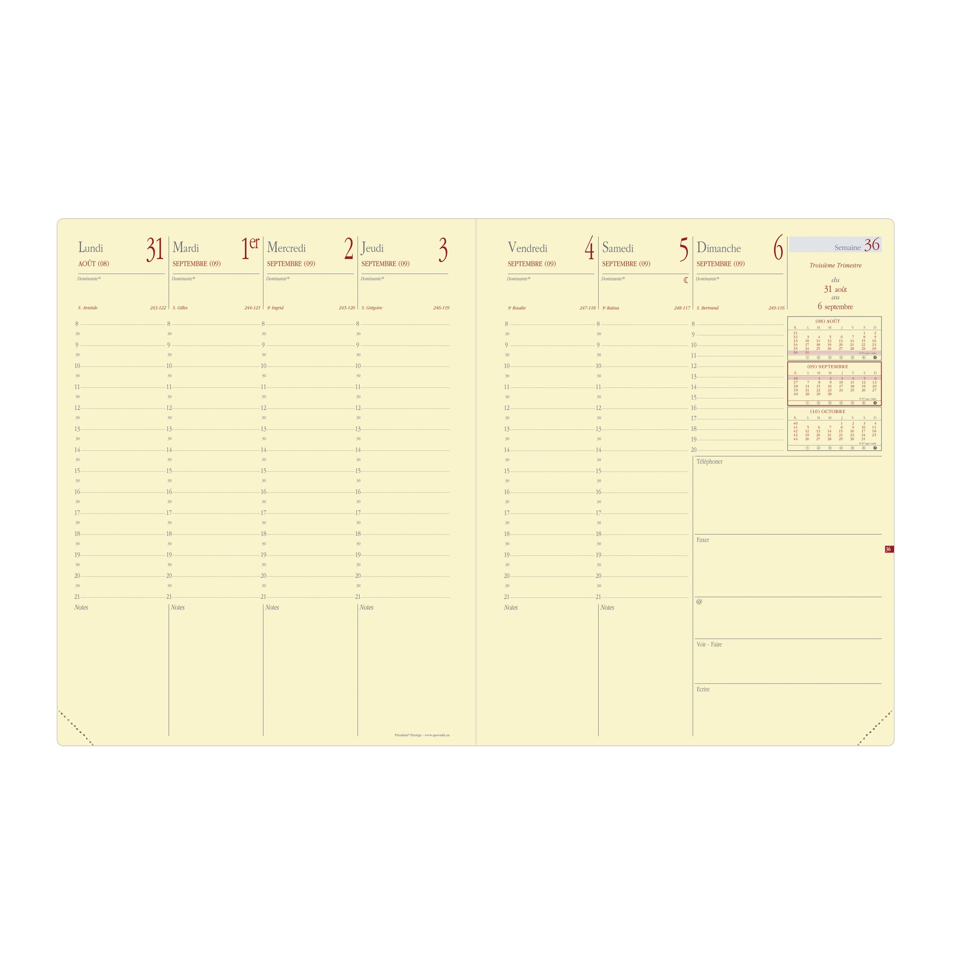 QUO-VADIS Ersatzinhalt Presid.Pr. 2025 287014Q 1W/2S Soho/Silk 21x27cm