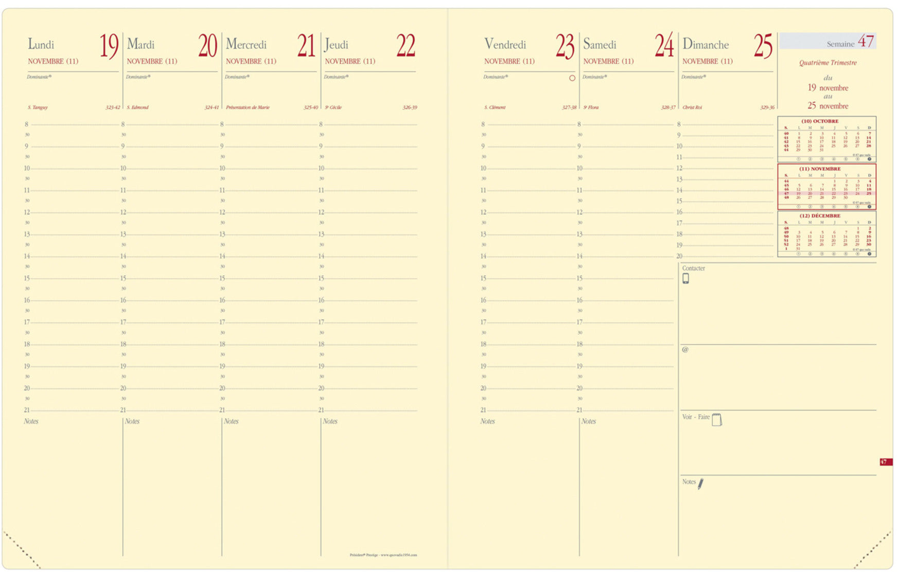 QUO-VADIS Agenda Soho Pres.Prest. 2025 287391Q 1W/2S stahlblau FR 21x27cm